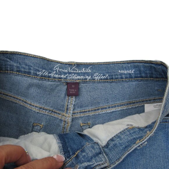 Gloria Vanderbilt Women Amanda Capri Jeans Size 10 -Stretch-classic-Straight leg - Picture 8 of 10